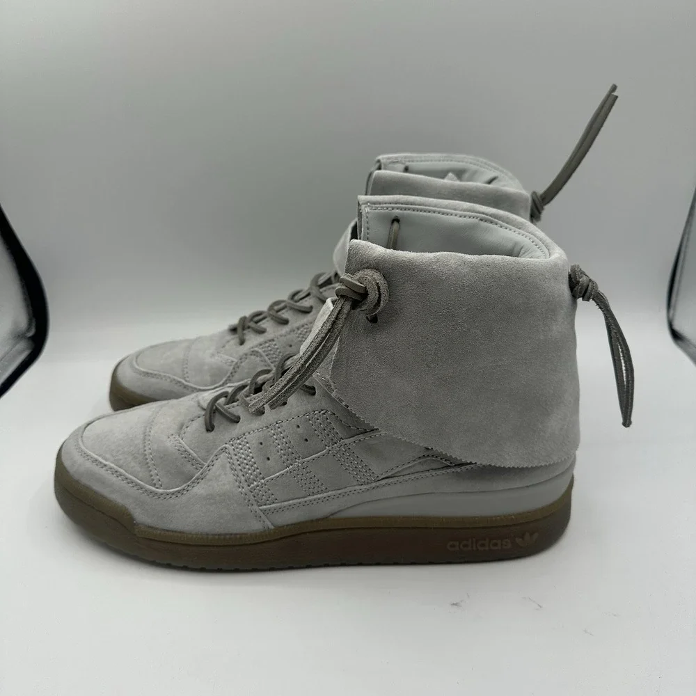 Adidas Forum Hi Moc Shoes Mens Sz 12 Stone Grey Clay Suede Sneakers‎ B27682